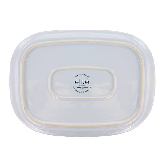 Gibson Elite® 2.7qt. White Ceramic Casserole with Glass Lid